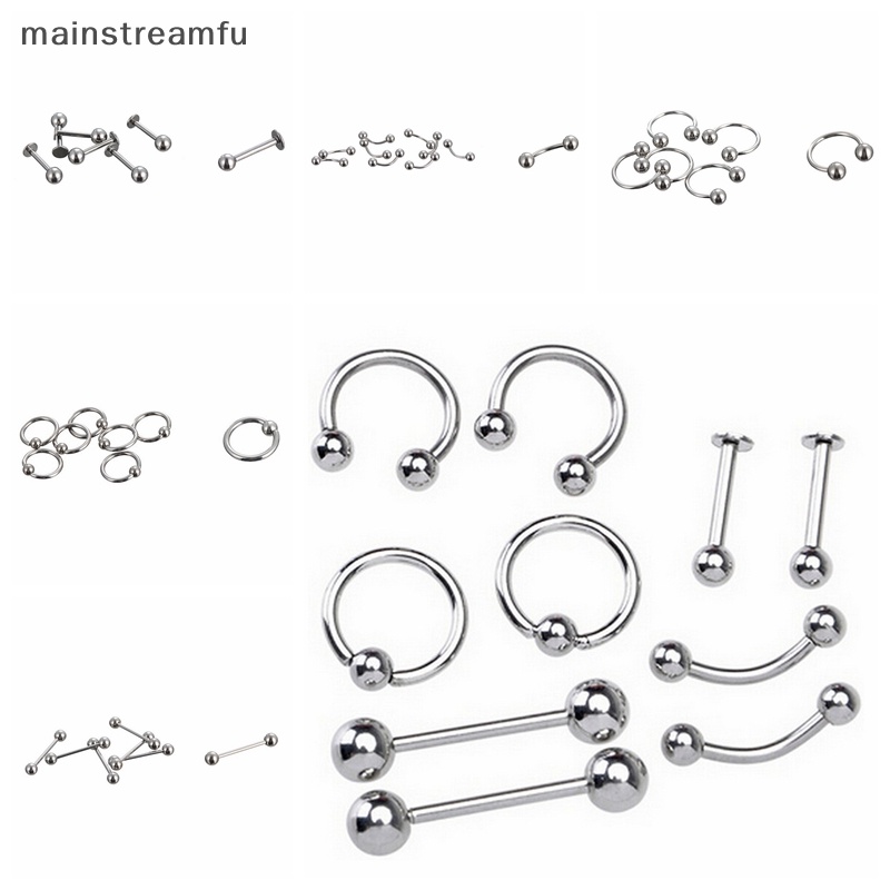 Khuyên Xỏ Cơ Thể Bằng Thép Không Gỉ Trang Điểm Lông Mày Lưỡi Môi [Mainnstreamfu]