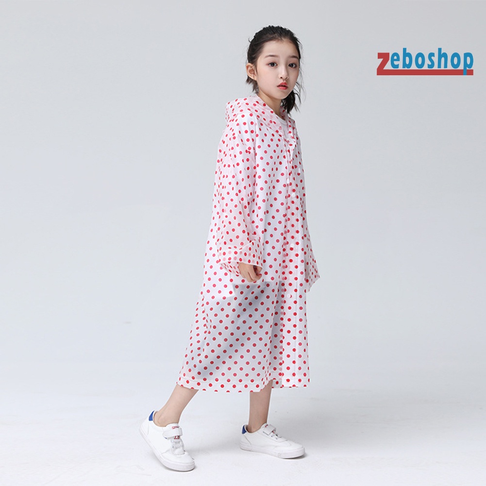 Áo Mưa Chấm Bi Có Mũ Trùm Tiện Lợi Dành Cho Bé
