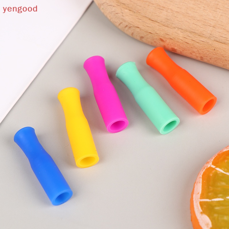 Bộ 20 Nắp Silicone Đậy Ống Hút Bằng Thép Không Gỉ Tái Sử Dụng Tiện Lợi