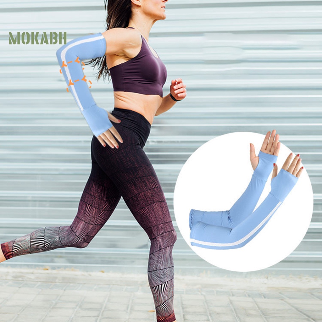 1 Cặp Ống Tay Áo Họa Tiết Sọc Tương Phản Chịu Nhiệt Độ Dưới Cho Nữ