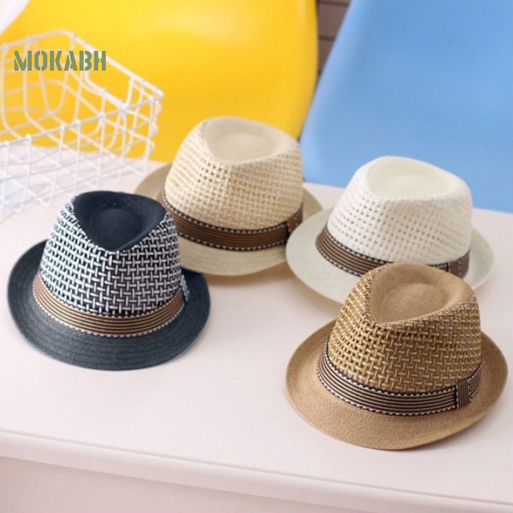 Nón Jazz Thoáng Khí Chống Tia UV Màu Sắc Tương Phản Phong Cách Cổ Điển Thời Trang Cho Nam Và Nữ