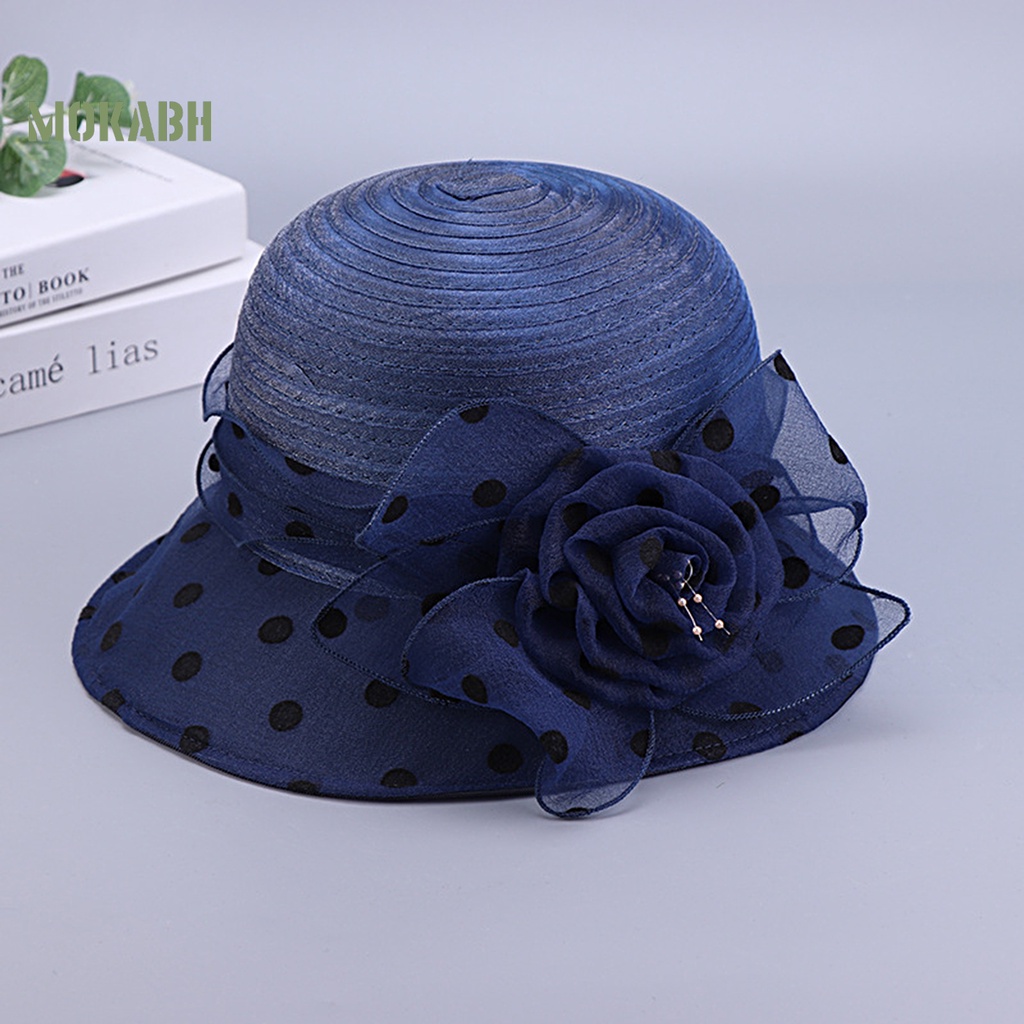 Nón Tai Bèo Chống Tia UV Họa Tiết Chấm Bi Và Hoa Thoáng Khí Dành Cho Nữ