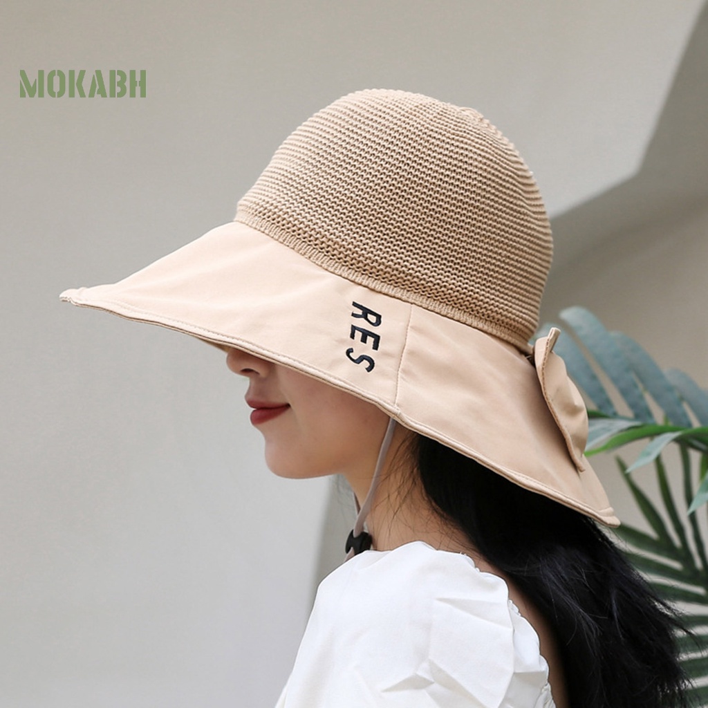 [Mok Abh] Mũ Rộng Vành Mềm Mại Thoáng Khí Tiết Kiệm Không Gian Có Thể Giặt Được Dành Cho Nữ