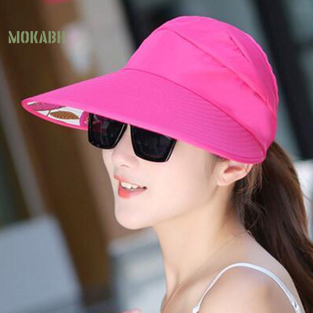 [Mok Abh] Mũ Lưỡi Trai Chống Nắng Trọng Lượng Nhẹ In Họa Tiết Lá Cây Dành Cho Nữ Chạy Bộ