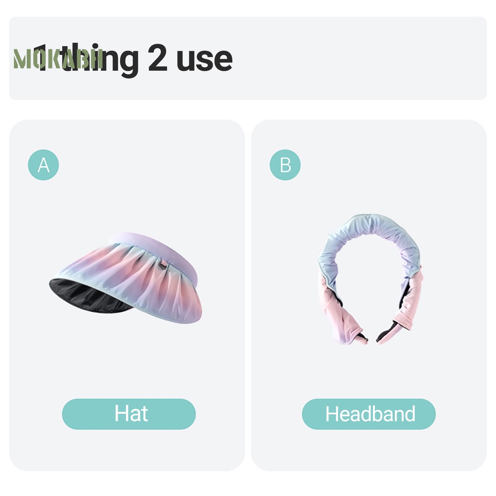 [Mok Abh] Mũ Rộng Vành Hở Chóp Chống Tia UV Co Giãn Phong Cách Hàn Quốc Cho Nữ