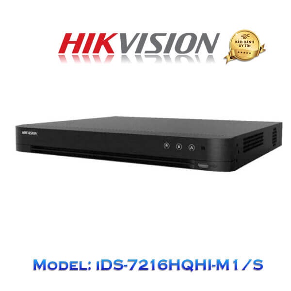 Đầu ghi camera 16 kênh 4MP Lite Hikvision iDS-7216HQHI-M1/S (Chống báo động giả 1 SATA, H.265 Pro+, 