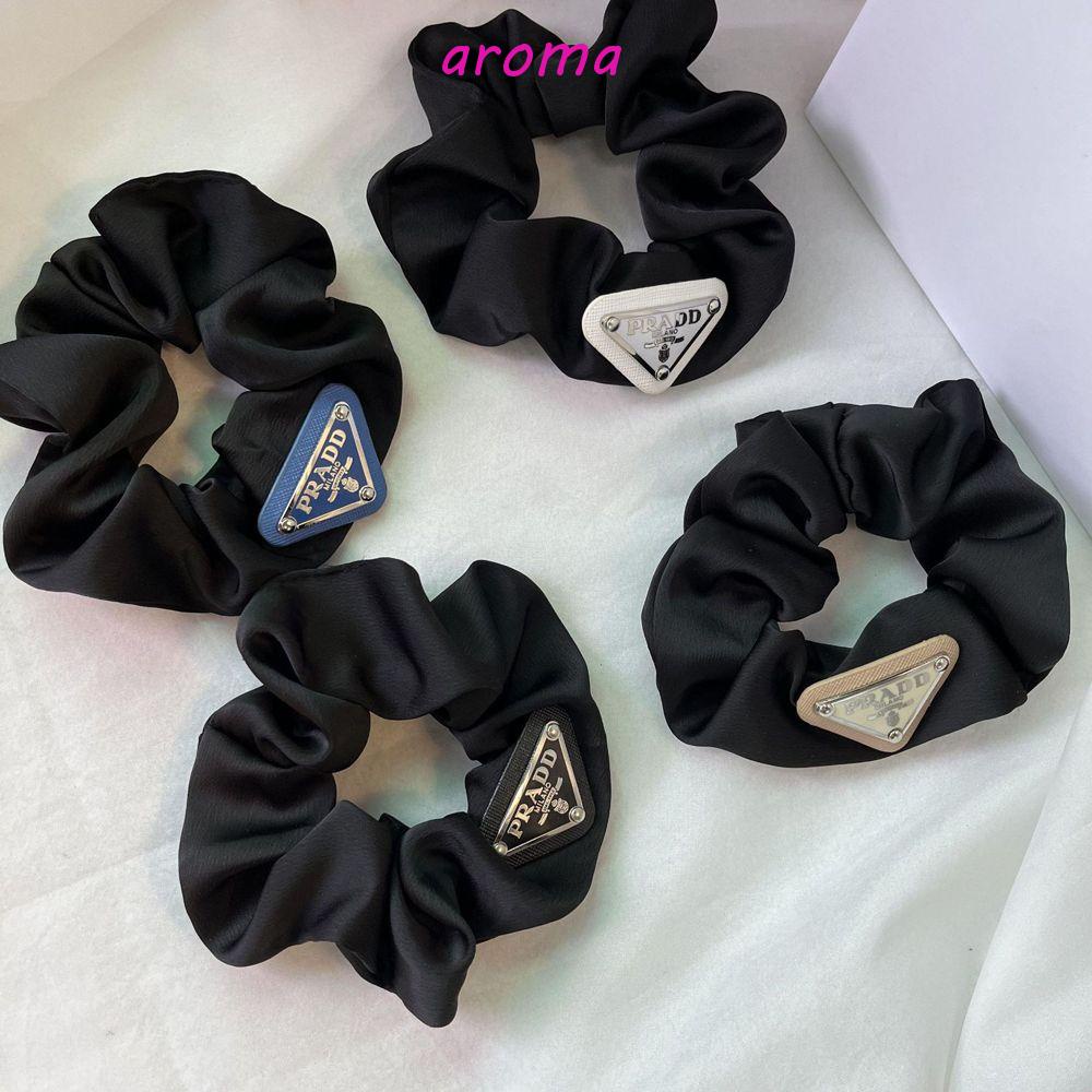 Dây Buộc Tóc Hình Tam Giác In Chữ Phong Cách Retro Thanh Lịch Cho Nữ