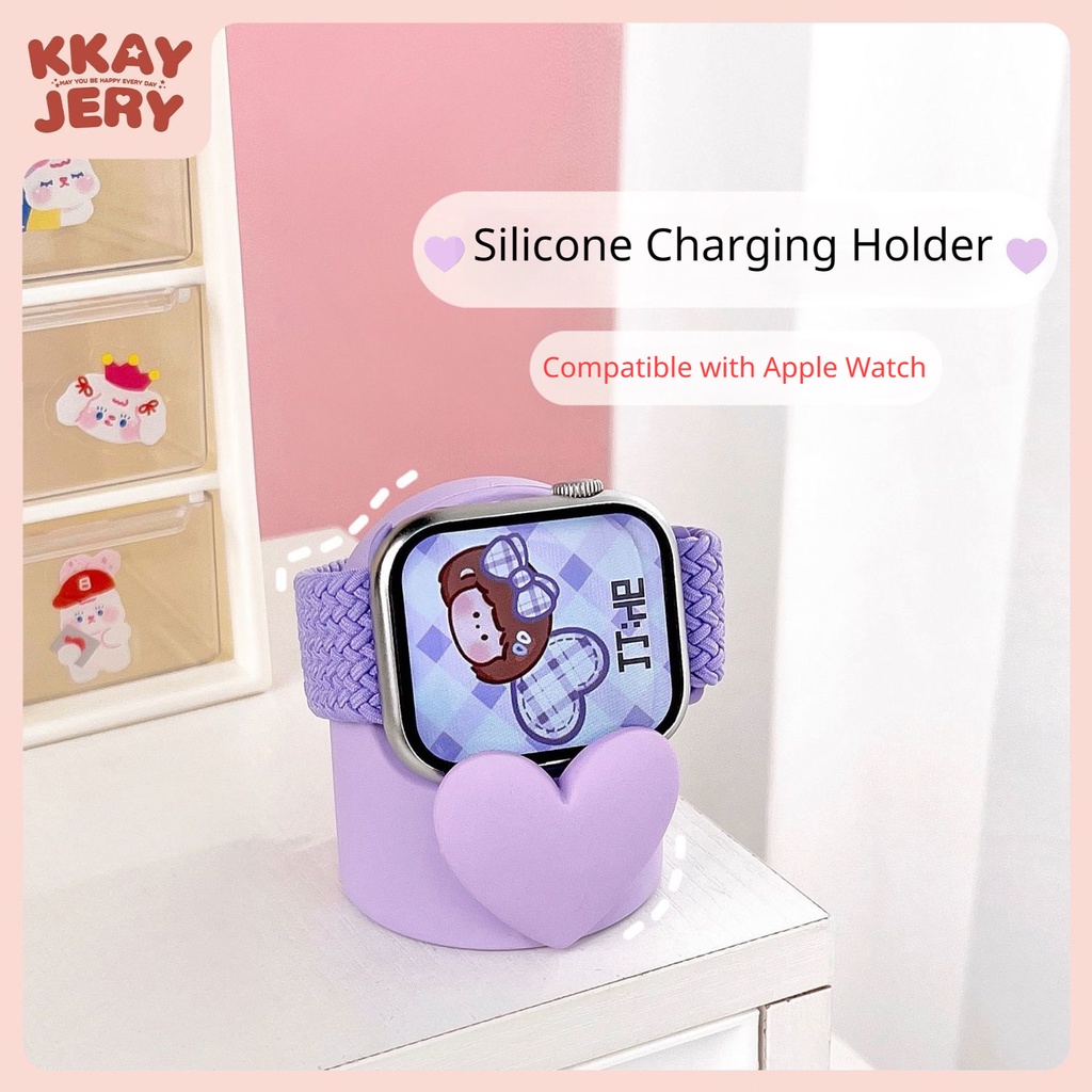 Đế Sạc Silicone Hình Nơ Cho Đồng Hồ Thông Minh Apple Watch Ultra se Series 8 7 6 5 4 3 2 1