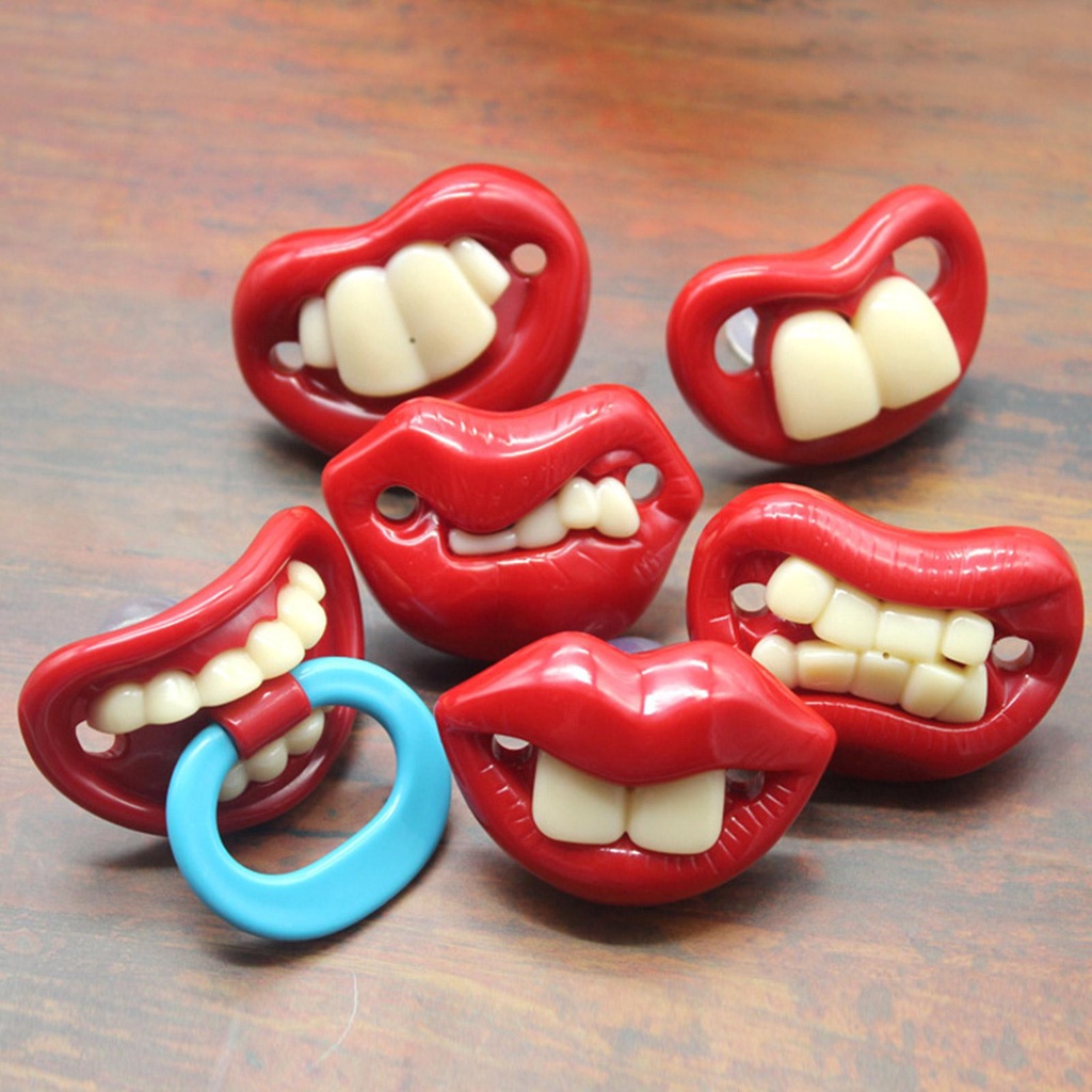 Núm Ti Giả Bằng Silicon Họa Tiết Vui Nhộn Cho Bé Sơ Sinh G7B6