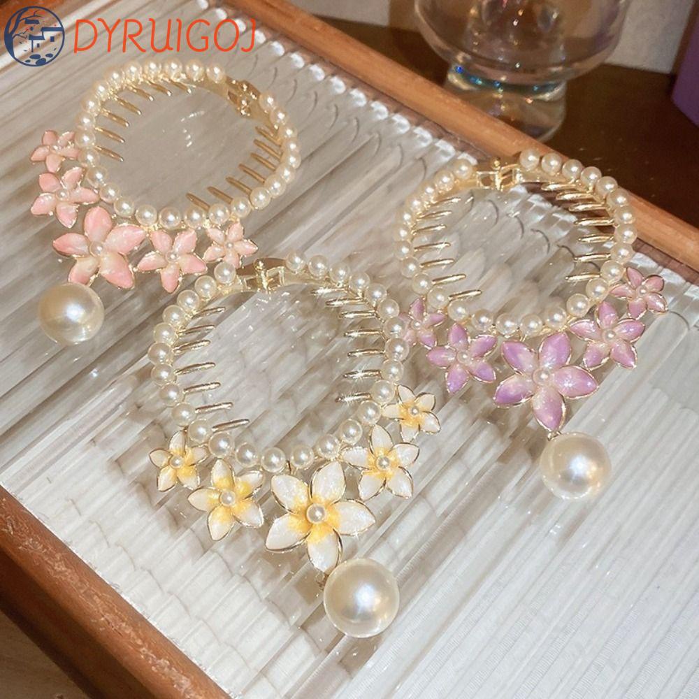 Kẹp Tóc Hình Hoa Phối Tua Rua Bằng Hợp Kim Phong Cách Vintage Thanh Lịch Cho Nữ