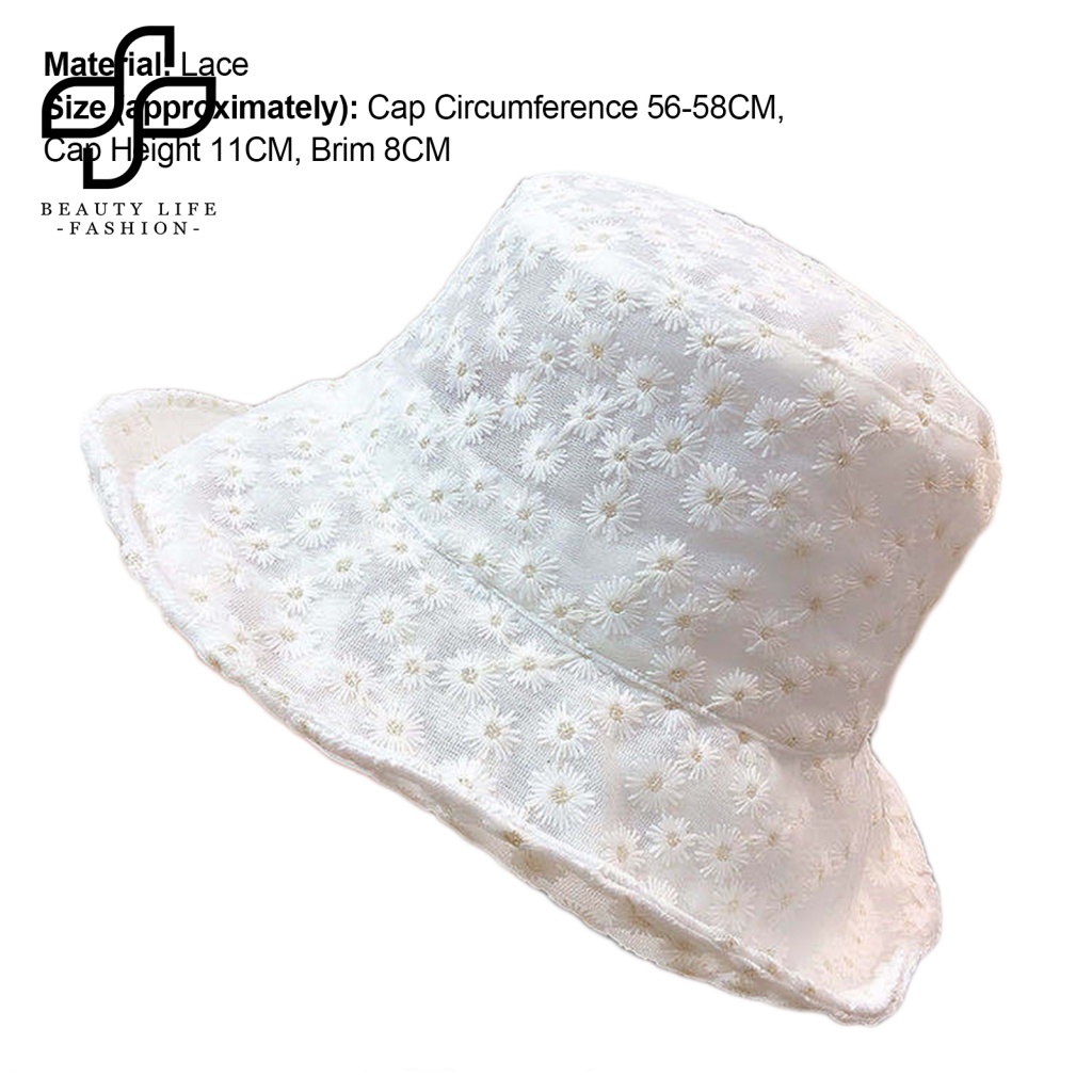 Nón Tai Bèo Chống Nắng Phối Ren In Họa Tiết Hoa Xinh Xắn Cho Nữ