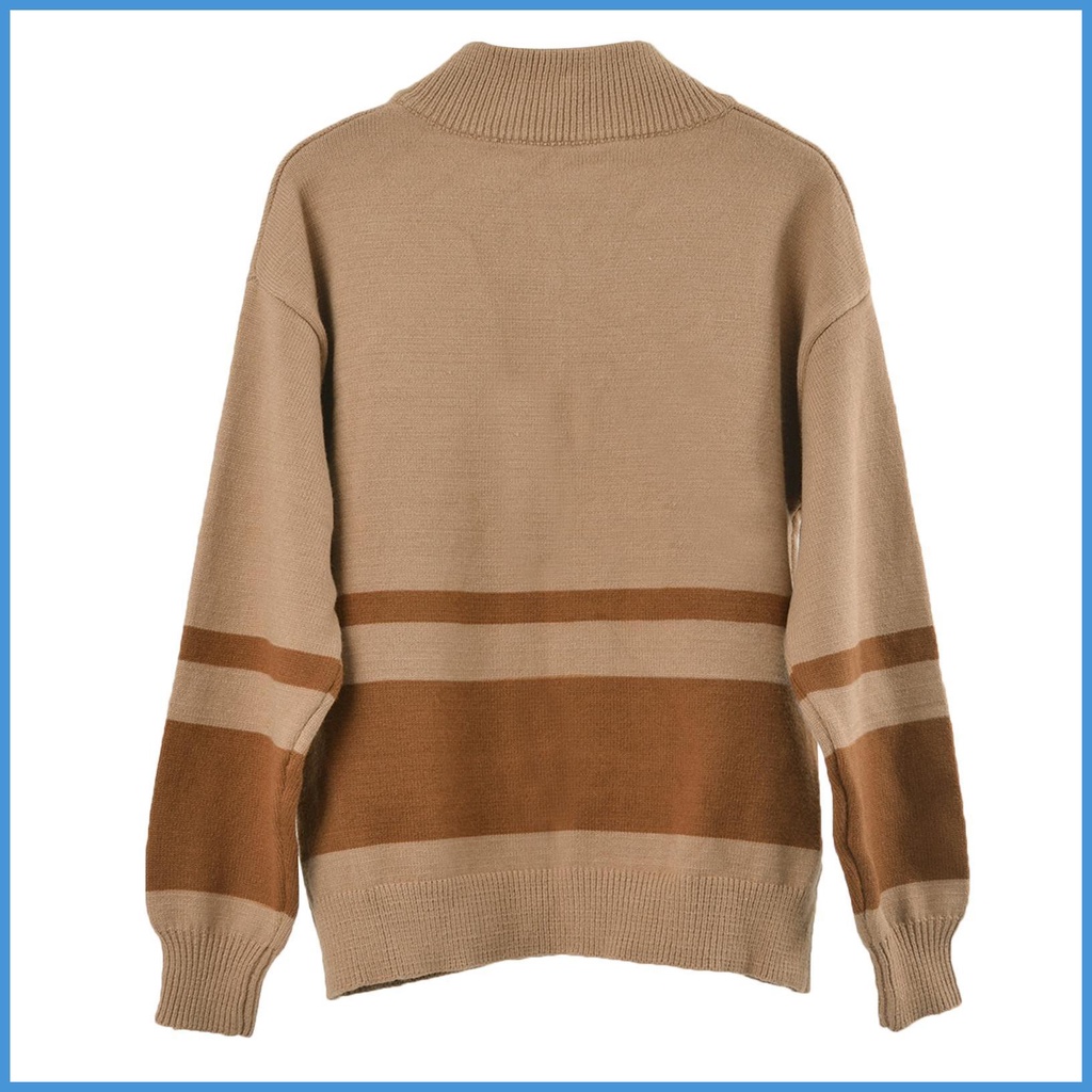 Áo Sweater Tay Dài Oversize Nửa Khóa Kéo Cổ Điển Thoải Mái Giữ Ấm Mặc Hàng Ngày Cho Gia Đình luvn luvn