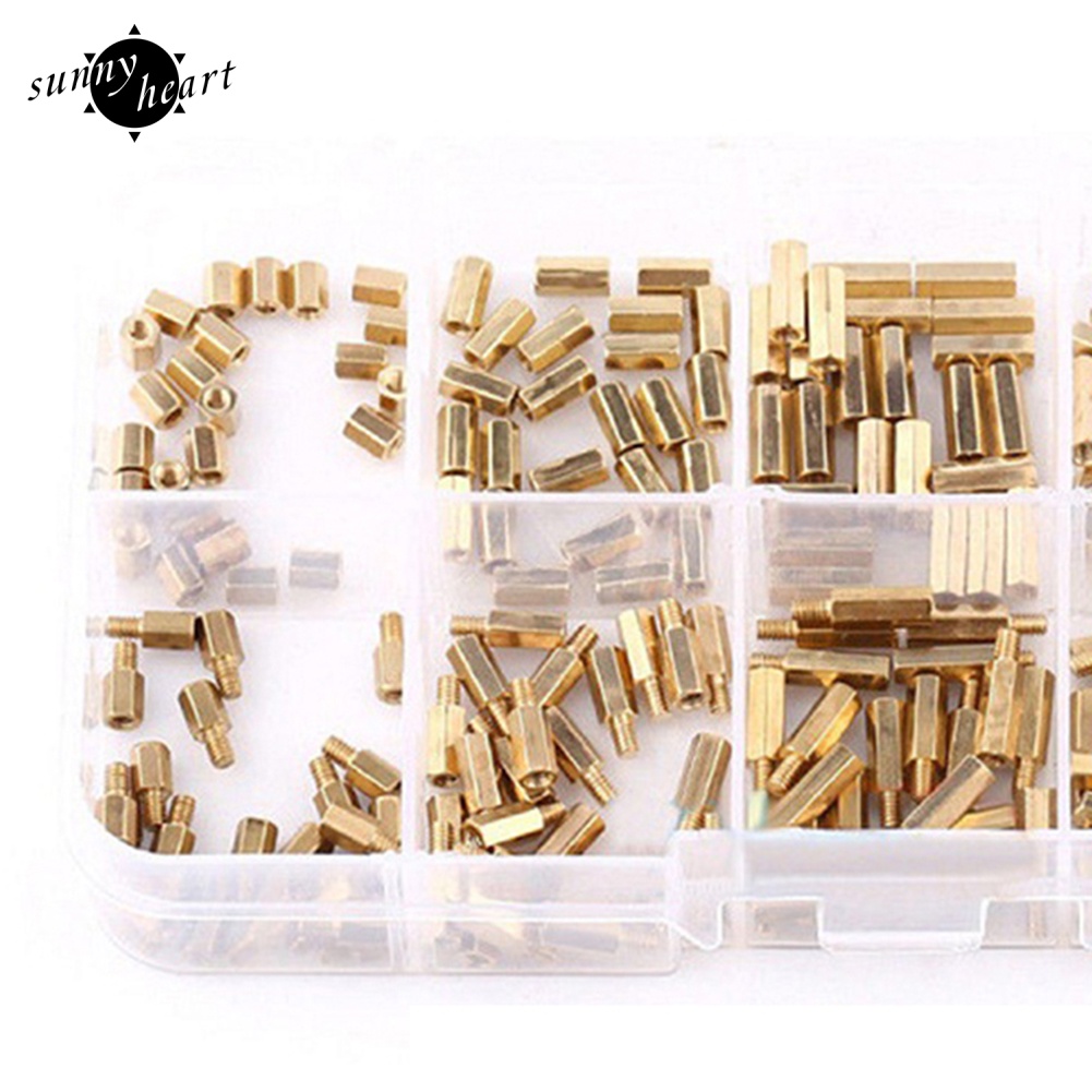 Hộp 300 Con Vít Lục Giác M2 Bằng Đồng Thau Nhiều Kích Cỡ