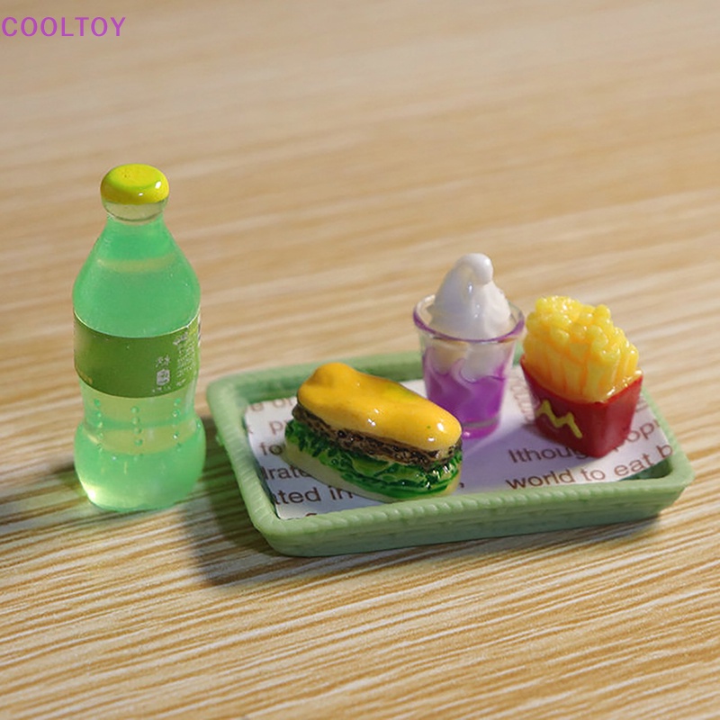 Bộ Đồ Chơi Mô Hình Máy Làm Mát Shoog Mini Và Burger Khoai Tây Chiên Cho Nhà Búp Bê