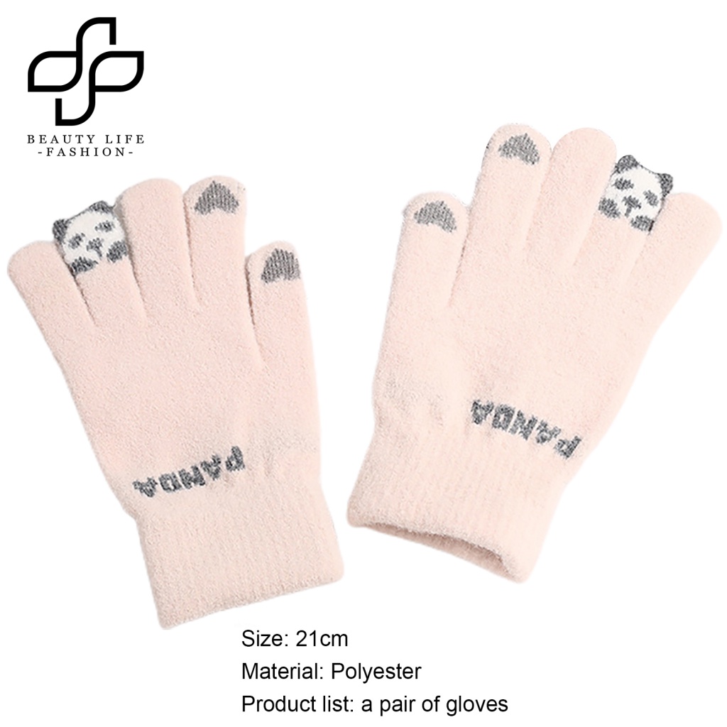 1 Đôi Găng Tay Chống Gió Giữ Ấm Mùa Đông Thiết Kế Dễ Thương Có Thể Chạm Màn Hình Cảm Ứ