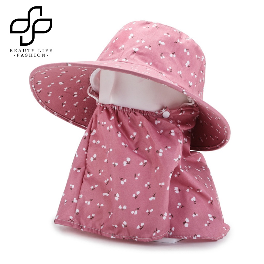 Nón Bucket Rộng Vành Chất Liệu Cotton In Họa Tiết Hoa Thời Trang Cho Nữ