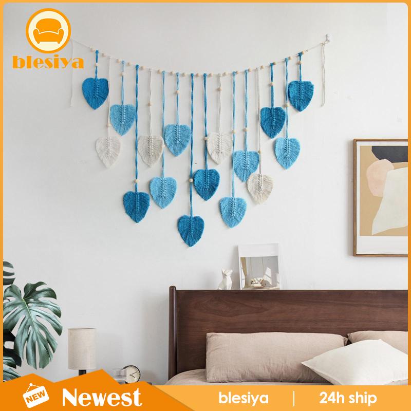 [Blesiya] Macrame Đan Lá Treo Tường Trang Trí Nhà Cửa Hiện Đại