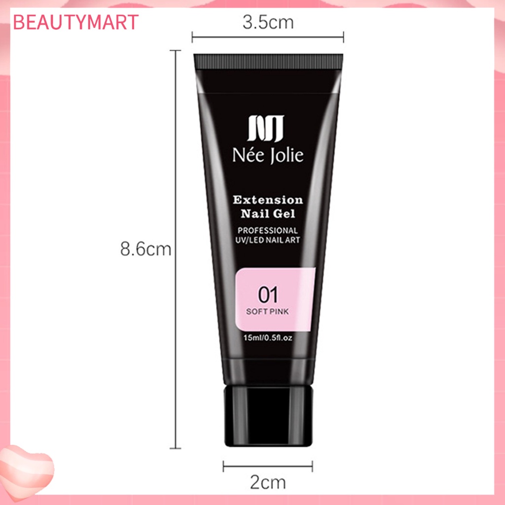 Gel Nối Dài Móng Tay 15ml Nhiều Màu Sắc Trong Suốt Nhanh Chóng Dùng Cho Salon