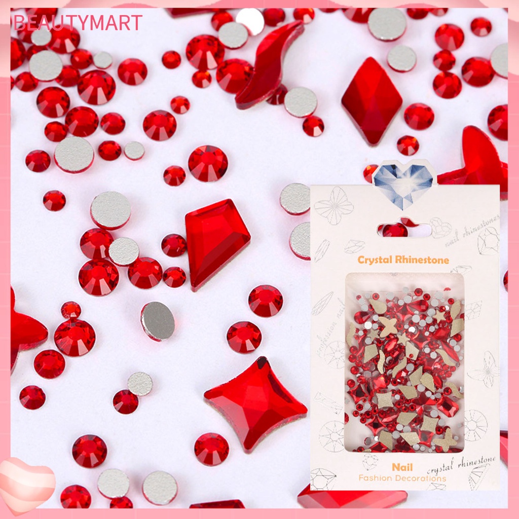 1 Túi Phụ Kiện Trang Trí Móng Tay Hiệu Ứng Kính 3D Nhiều Màu Sắc Lấp Lánh Dễ Sử Dụng