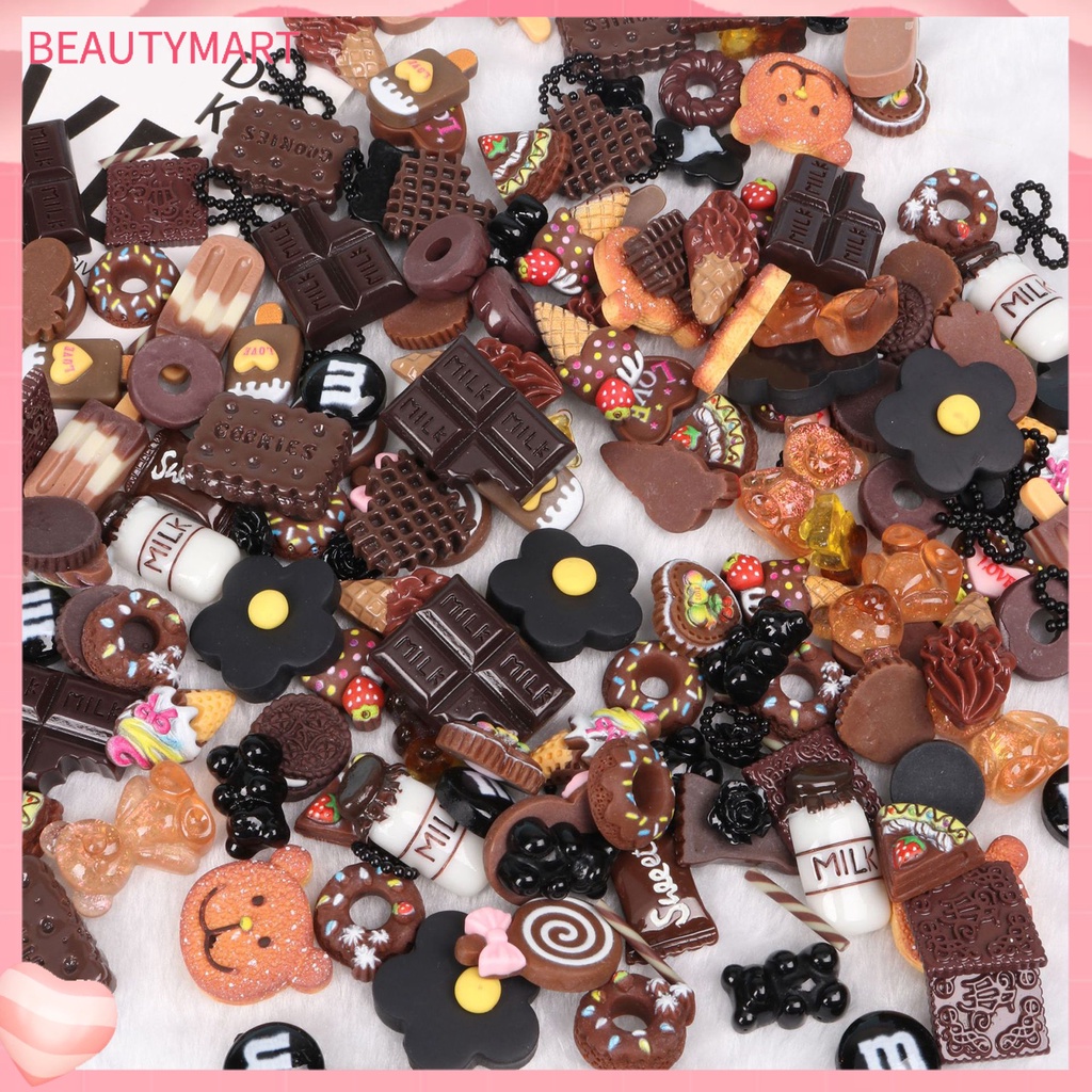 Set 30 Phụ Kiện Trang Trí Móng Tay 3D Bằng Nhựa Resin Chống Nước DIY