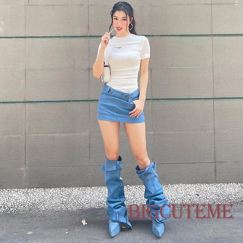 Áo Thun Ngắn Tay Cổ Tròn Xếp Ly Màu Sắc Đơn Giản Thời Trang Mùa Hè Cho Nữ