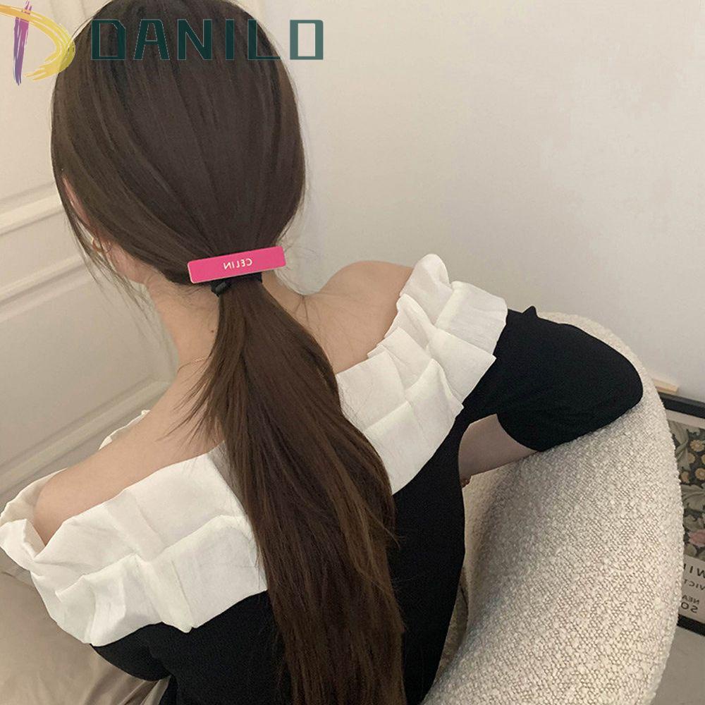 Danilo Kẹp Tóc Mỏ Vịt Nhám In Chữ Đơn Giản Thời Trang Cho Nữ