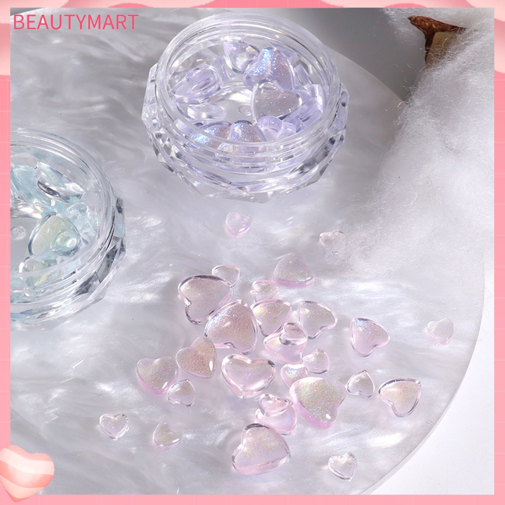 1 Hộp Phụ Kiện Trang Trí Móng Tay 3D Hình Trái Tim Tinh Tế Chống Nước