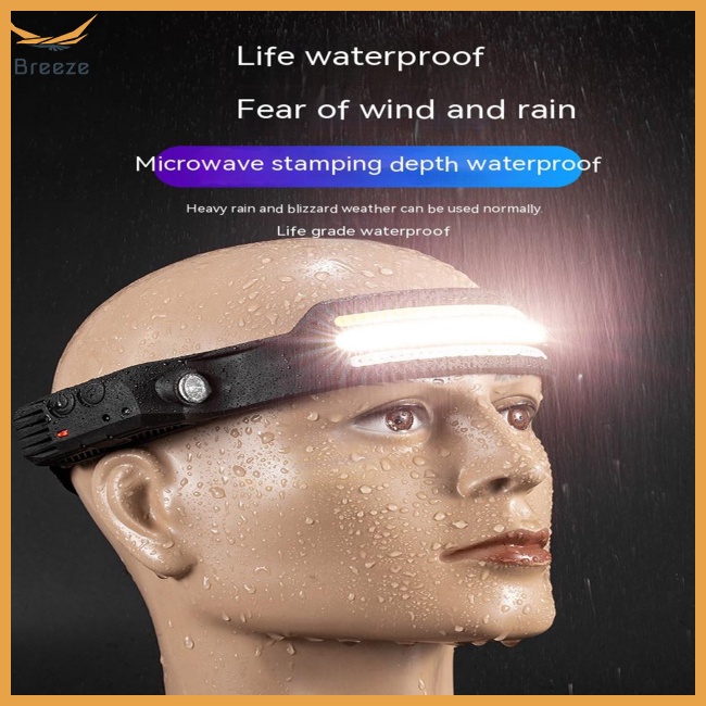 Đèn Pha Led Cob Cảm Ứng Nhiều Chế Độ Kèm Pin Sạc Usb Chất Lượng Cao