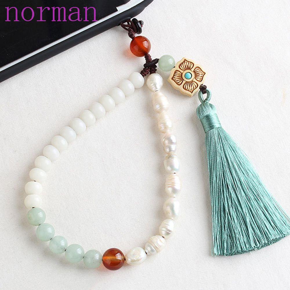 Mặt Dây Chuyền NORMAN DIY Thời Trang Phong Cách Trung Hoa Cho Điện ThoạiDây Đeo Cổ Tay Cho Điện Thoại Di Động Kiểu Phật Giáo Dễ Thương