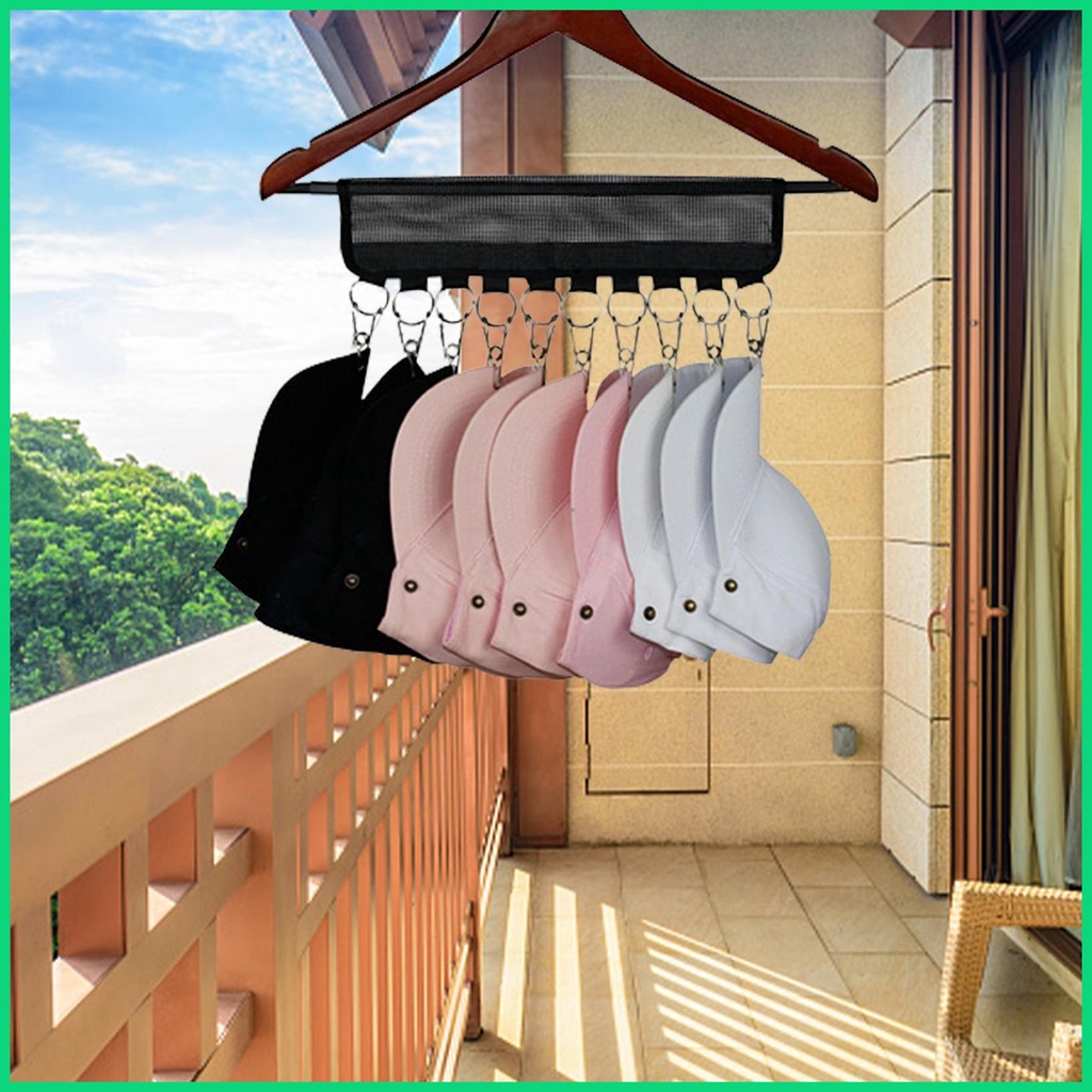 Giá Đỡ Đa Năng Kèm 10 Kẹp Lớn Tiện Dụng Cho Tủ Quần Áo / Mũ