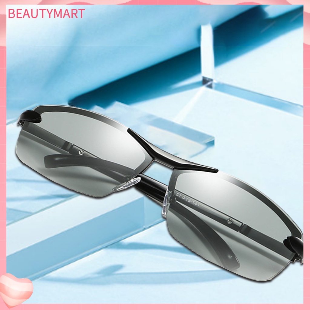 Kính Mát Phân Cực Nửa Gọng Kim Loại Chống Tia UV Cho Nam Lái Xe