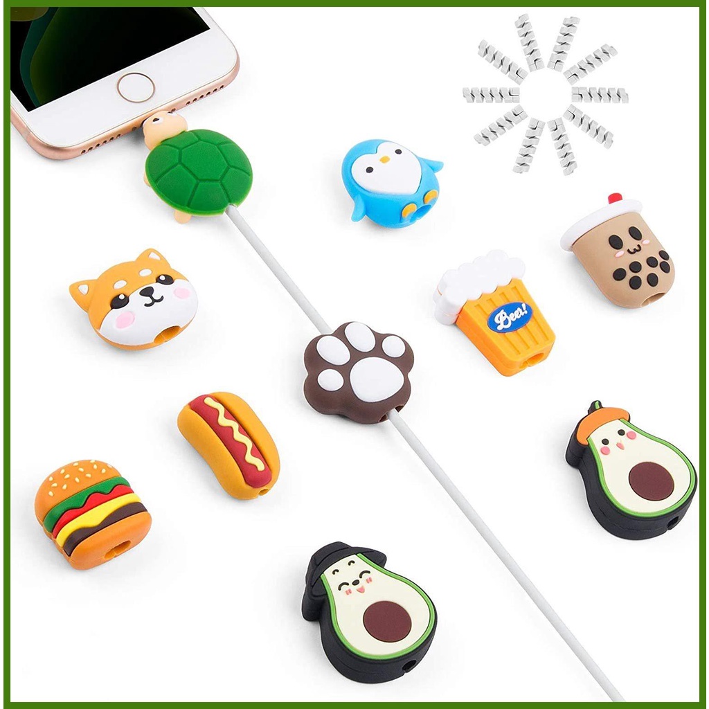 Phụ Kiện Bảo Vệ Dây Cáp Dữ Liệu Bằng PVC Chất Lượng Cao Siêu Bền Họa Tiết Hoạt Hình Dễ Thương