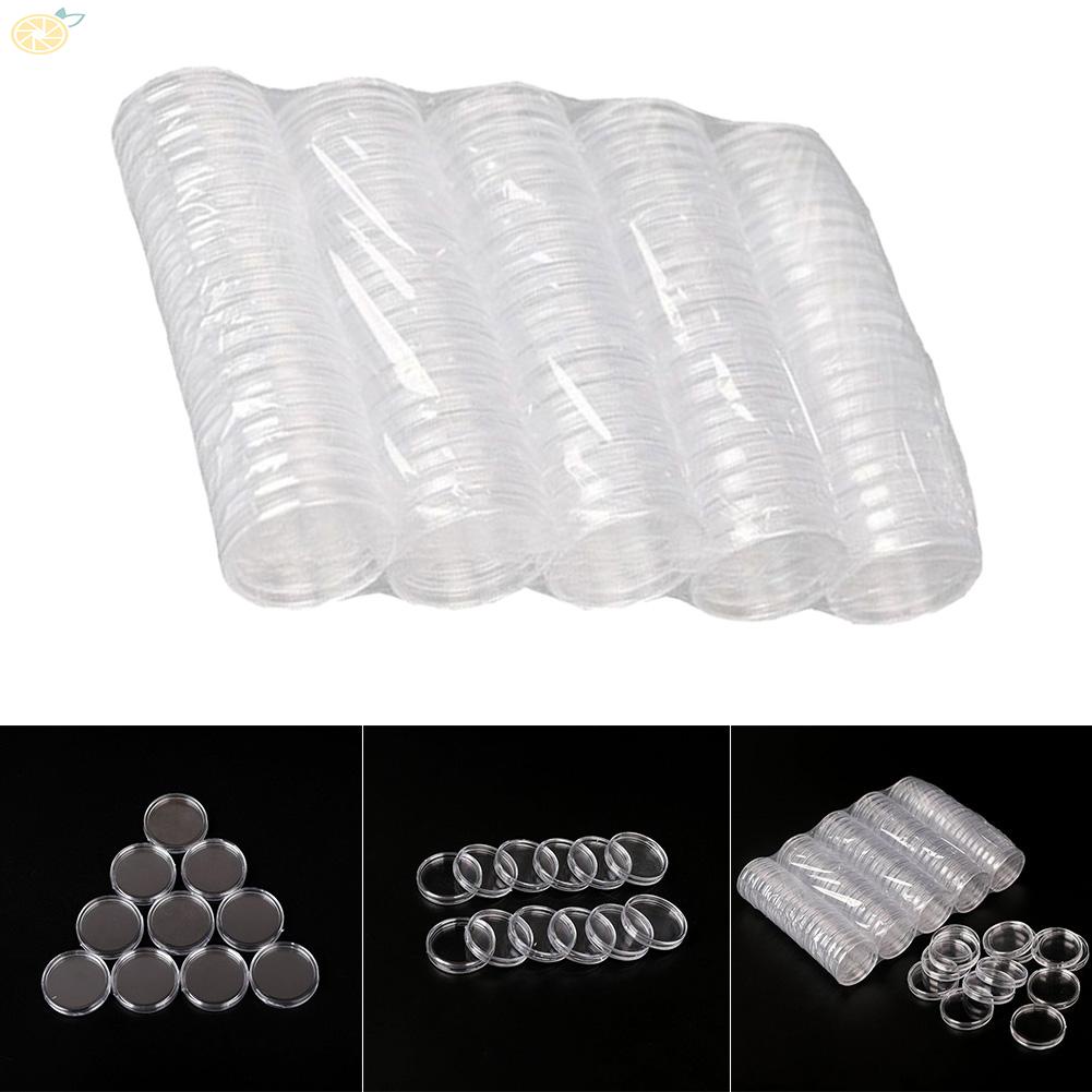 【VARSTR】Coin Capsules Coin Collection Coin Storage Box Plastic Rimless High Quality