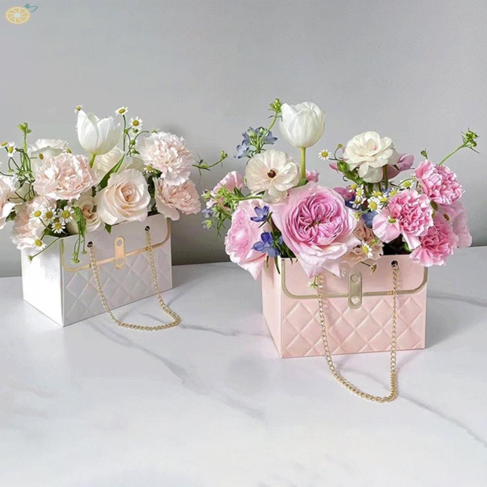 【VARSTR】Flower Tote Bag Waterproof With 5.9*3.9*4.1 Inch 8pcs Bags Flower Paper