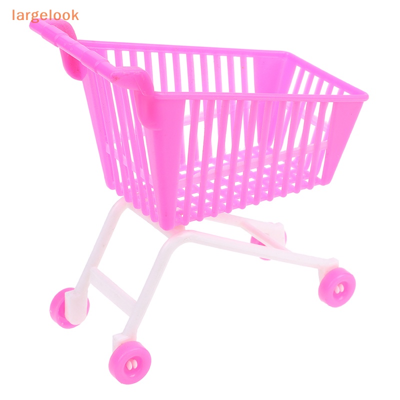 Mô Hình Xe Đẩy Mua Sắm Mini Bằng Nhựa Trang Trí Nhà Búp Bê