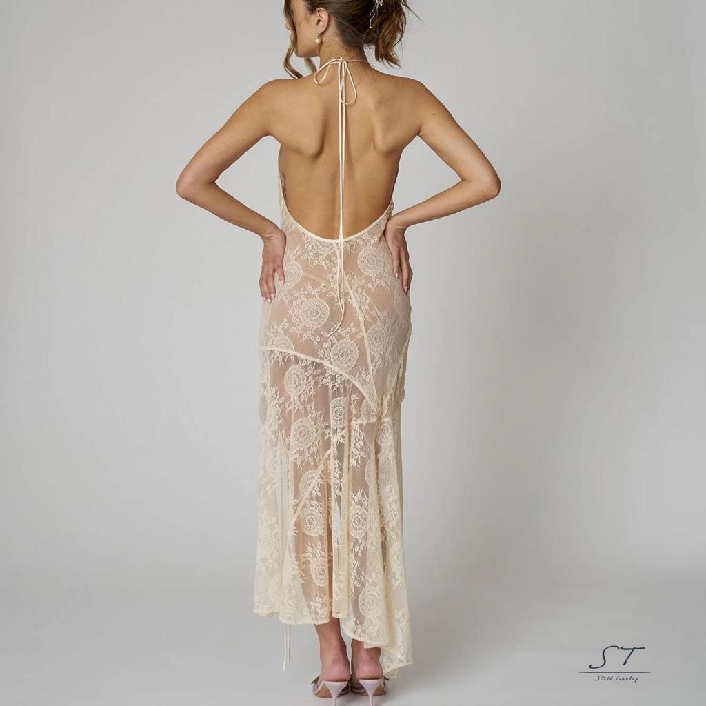 Đầm Hai Dây Màu Sắc Trơn Xẻ Tà Thời Trang Xuân Hè Cho Nữ CY03