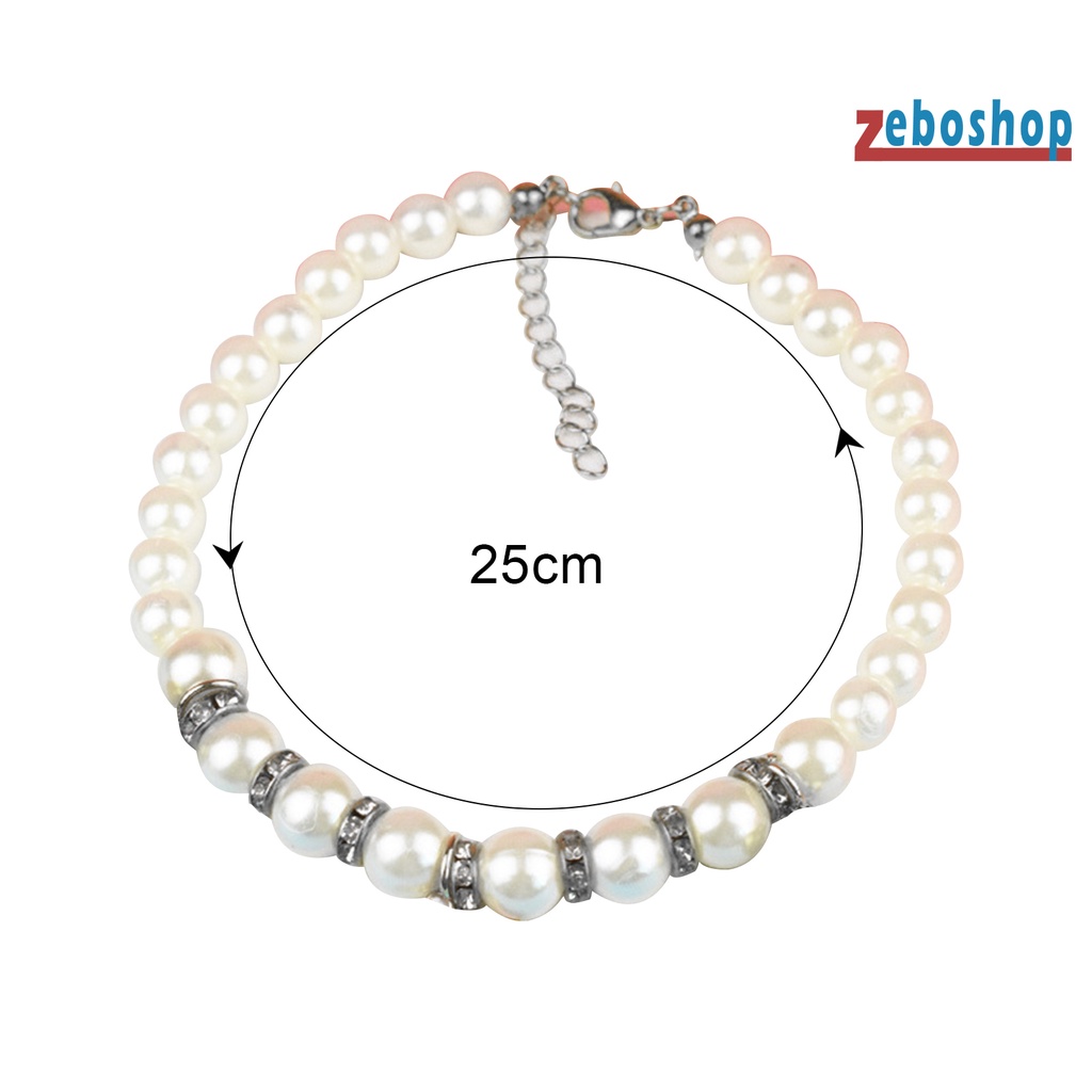 Vòng cổ Đính Ngọc Trai Nhân Tạo Thời Trang Dành Cho Thú Cưng