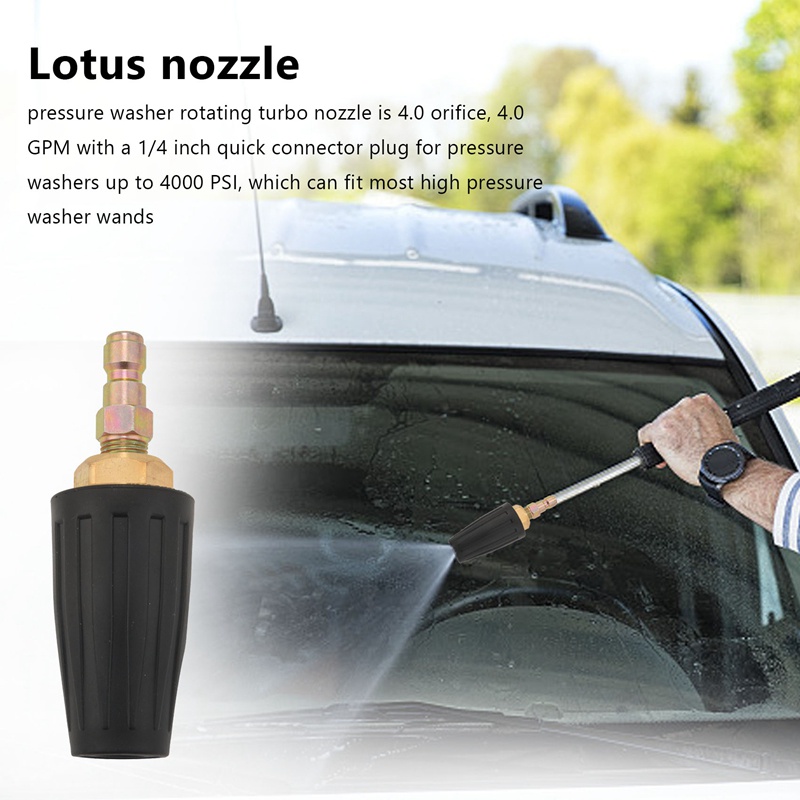 Bộ Vòi Phun Turbo 4000PSI 1 / 4 Inch Kết Nối Nhanh Tiện Dụng