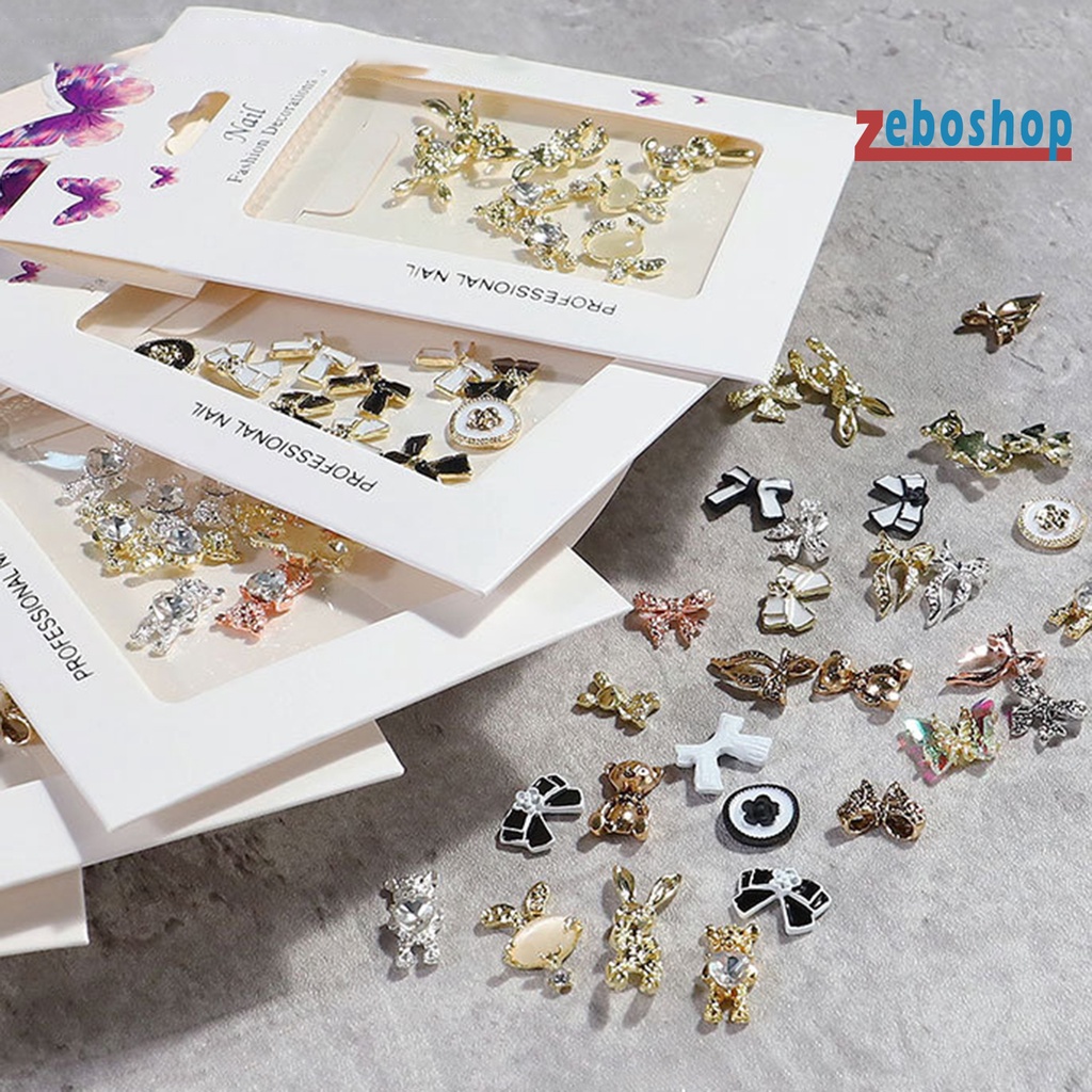 1 Túi Phụ Kiện Trang Trí Móng Tay Nghệ Thuật Nhiều Hình Dạng Không Phai Màu Bằng Hợp Kim AB Cực Quang Dành Cho Bạn Nữ