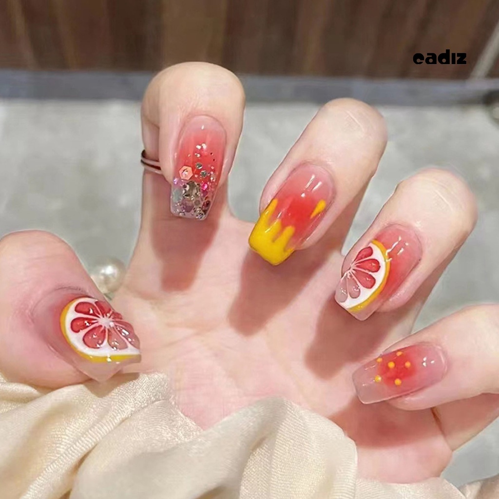 1 Bộ Móng Tay Giả Che Phủ Toàn Diện Chống Phai Màu Có Thể Tháo Rời Cho Salon