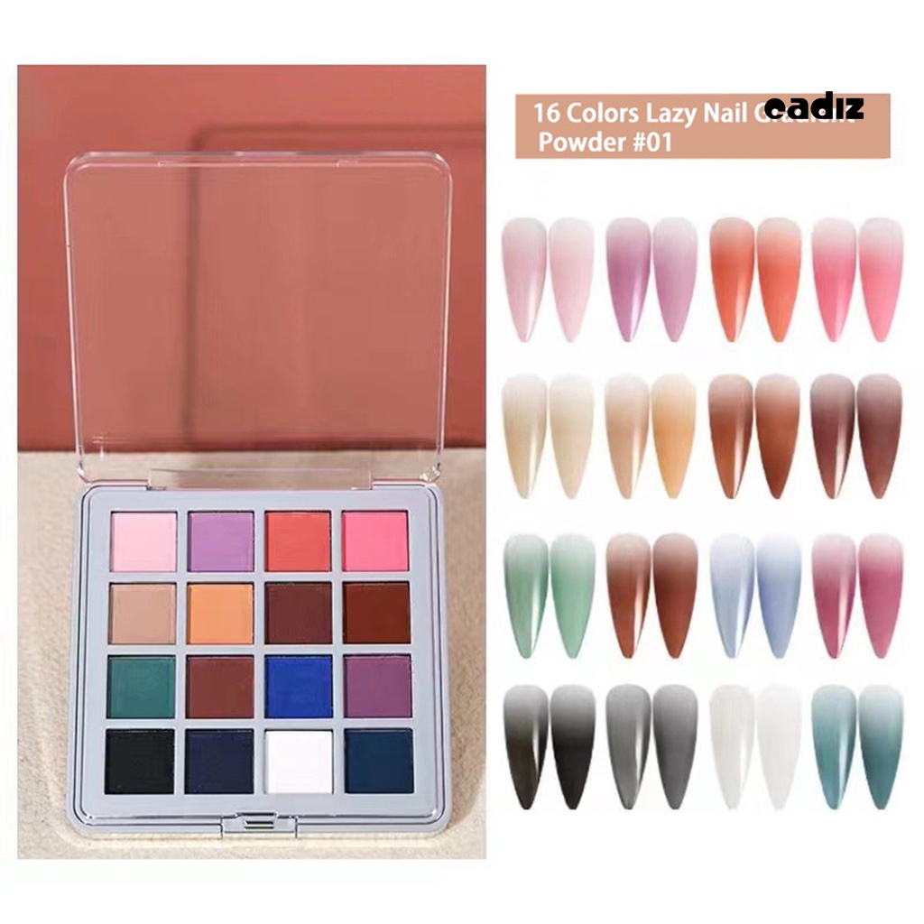 1 Hộp Bột Nhũ Phản Quang Lấp Lánh 16 Màu Dùng Để Trang Trí Móng Nghệ Thuật