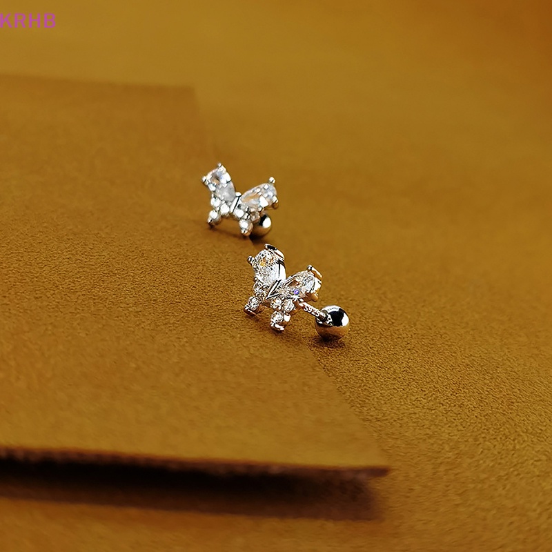 1 Đôi Khuyên Tai Hình Bướm Dạng Xoắn Ốc Đính Đá Zircon Dành Cho Nữ Mới