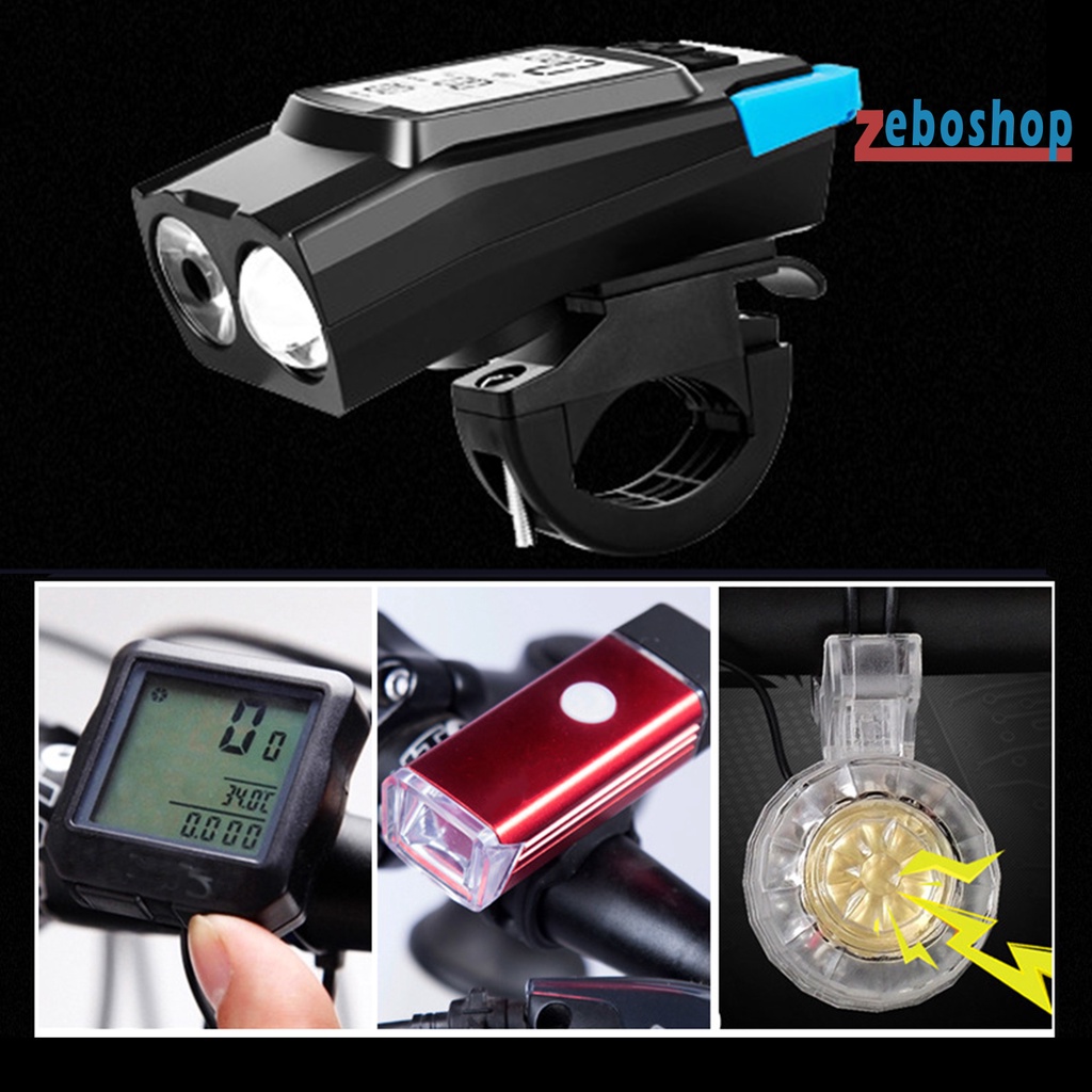 Đèn LED 800 Lumen 3 Trong 1 Cổng Sạc USB Kèm Còi Xe Đạp