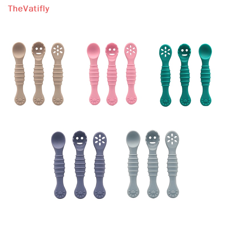 Bộ Muỗng Nĩa Bằng Silicon Mềm Dành Cho Bé Tập Ăn