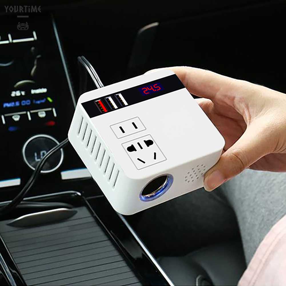 Bộ SạC 150W Chuyển Đổi DC 12V Sang 110V USB Cho iPhone / Xe Hơi / Xe TảI