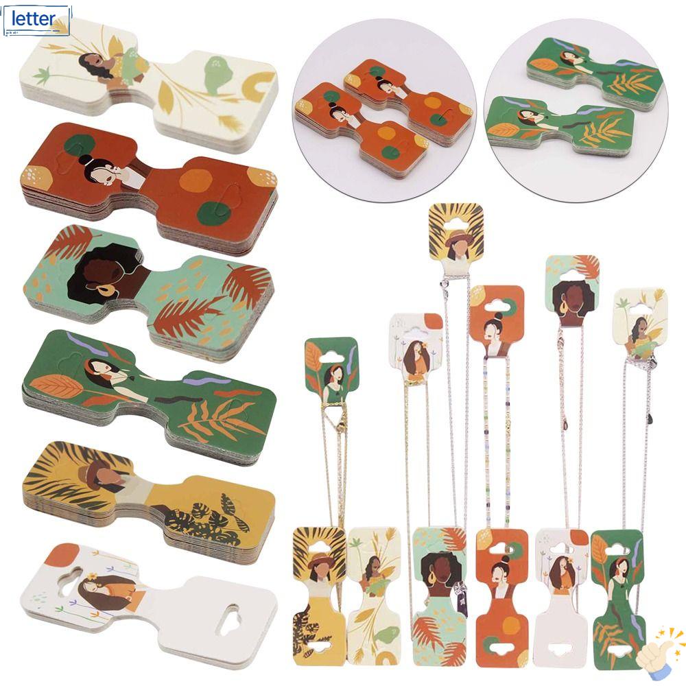 Set 100 Thẻ Giấy Kraft Trưng Bày Trang Sức Phong Cách Retro