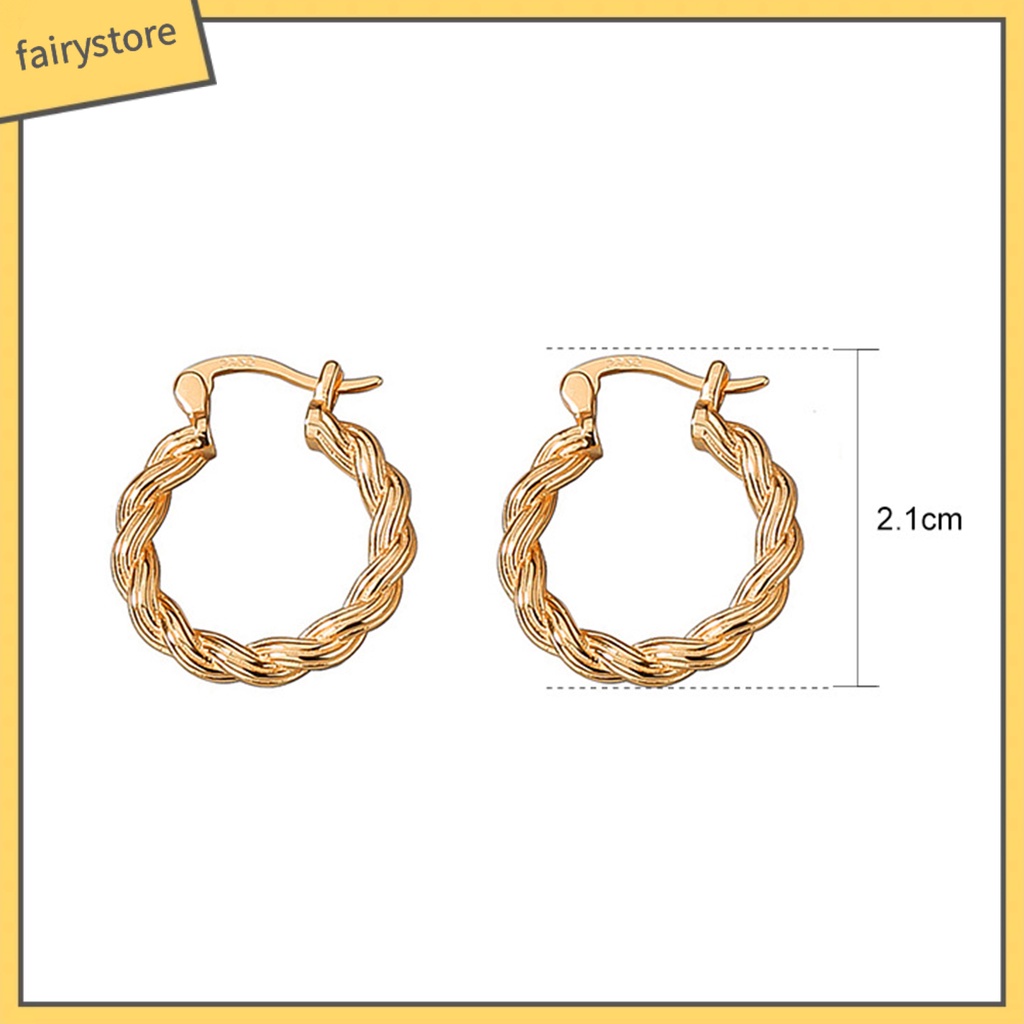 1 Đôi Bông Tai Tròn Xoắn Phong Cách Retro Dành Cho Nữ