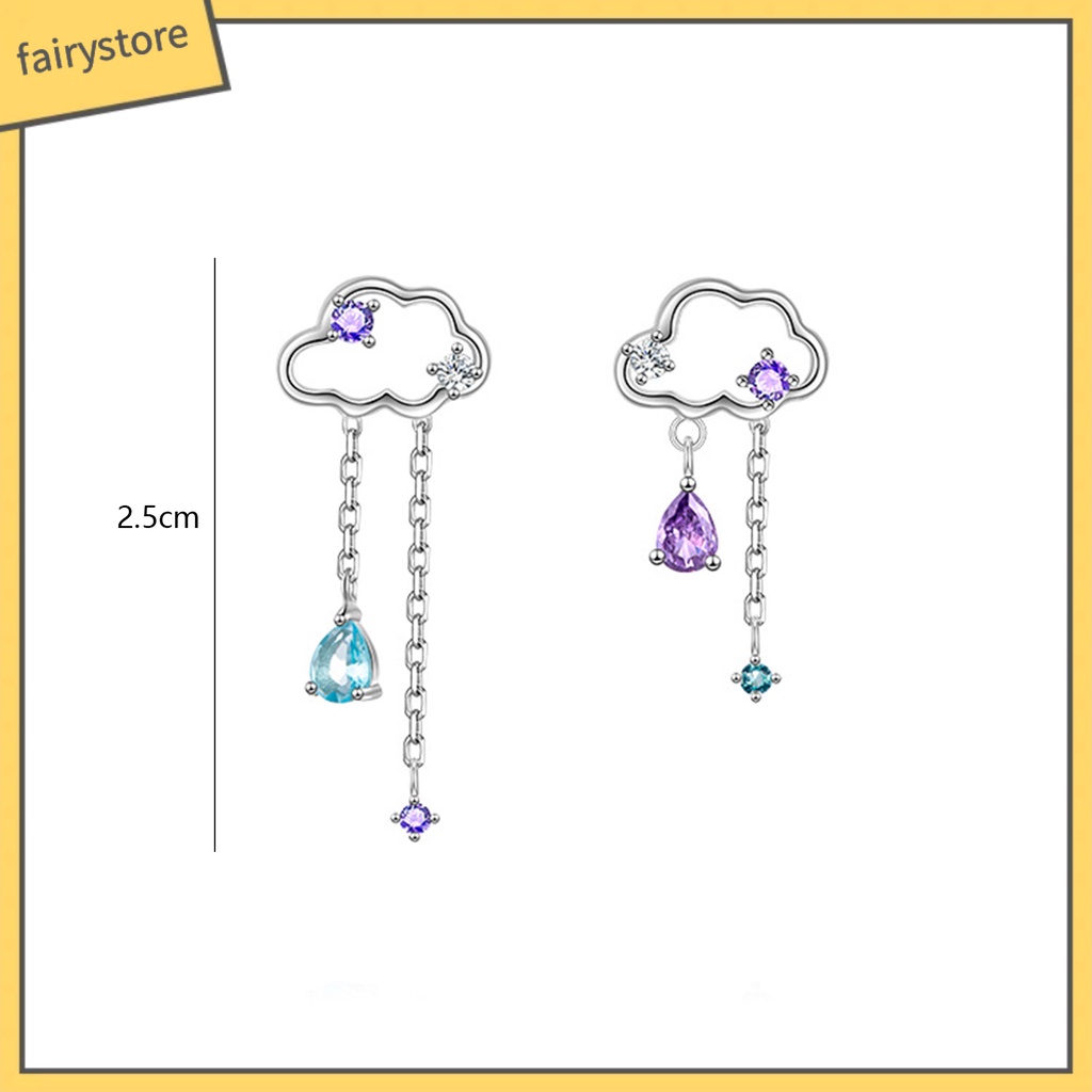 [FRO] 1 Đôi Bông Tai Hình Đám Mây Lấp Lánh Không Gây Dị Ứng Hợp Kim Thời Trang Cho Nữ