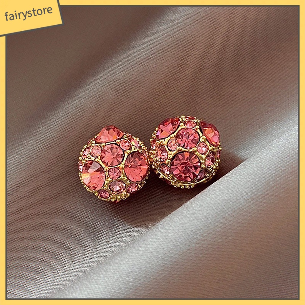 1 Đôi Bông Tai Đính Đá Giả Hình Khối Không Cần Xỏ Lỗ