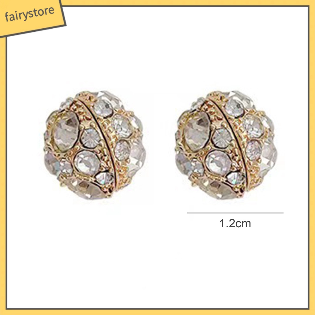 1 Đôi Bông Tai Đính Đá Giả Hình Khối Không Cần Xỏ Lỗ